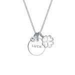 Elli - femmes avec trfle pendentif chance et cristaux en argent sterling 925 plaqu or colliers 1 pieces ...