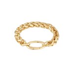 Elli - femmes maillons basique fermoir d'anneau couleur or bracelets 1 pieces female