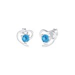 Elli - femme motif coeur lgant avec cristaux de zircone en argent sterling 925 boucles d'oreilles 1 ...