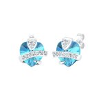 Elli - femmes motif c?ur ludique avec cristaux en argent sterling 925 boucles d'oreilles 1 pieces female ...