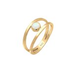 Elli - femmes opale synthtique  double sein en argent sterling 925 bagues 1 pieces female