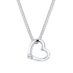 Elli - femmes pendentif coeur avec cristal en argent sterling 925 colliers 1 pieces female