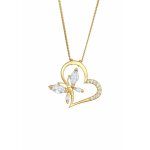 Elli - femmes pendentif coeur papillon Élégant avec cristal de zirconium en argent sterling 925 colliers ... Elli - femmes pendentif coeur papillon Élégant avec cristal de zirconium en argent sterling 925 colliers ...