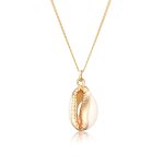 Elli - femmes pendentif coquillage plage tendance blogue avec coquillage cauri en argent sterling 925 ...