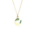Elli - femmes pendentif fer  cheval trfle  quatre feuilles avec cristaux en argent sterling 925 colliers ...