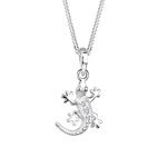 Elli - femmes pendentif gecko avec cristaux en argent sterling 925 colliers 1 pieces female