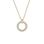 Elli - femmes pendentif go cercle avec cristaux en argent sterling 925 colliers 1 pieces female