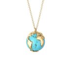 Elli - femme pendentif globe terrestre howlite en argent sterling 925 colliers 1 pieces female