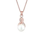 Elli - femmes pendentif infinit elgant avec perle de culture d'eau douce et cristaux en argent sterling ...