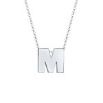 Elli - femme pendentif lettre m initiale - (925 / 1000) argent colliers 1 pieces female