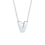 Elli - femme pendentif lettre v initiale - (925 / 1000) argent colliers 1 pieces female