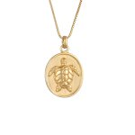Elli - femmes pendentif monnaie tortue ocan en argent sterling 925 plaqu or colliers 1 pieces female ...