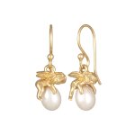 Elli - femmes pendentif d'oreilles ange gardien lgant avec perle de culture d'eau douce en argent sterling ...