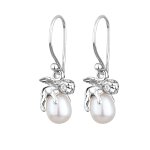 Elli - femmes pendentif d'oreilles ange gardien lgant avec perle de culture d'eau douce en argent sterling ...