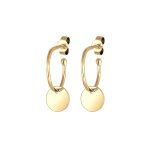 Elli - femmes pendentif d'oreilles go plaquette crole en argent sterling 925 plaqu or croles 1 pieces ...