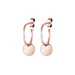 Elli - femmes pendentif d'oreilles go plaquette crole en argent sterling 925 plaqu or croles 1 pieces ...
