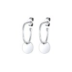 Elli - femmes pendentif d'oreilles go plaquette crole en argent sterling 925 plaqu or croles 1 pieces ...