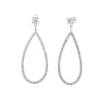 Elli premium - femmes pendentif d'oreilles goutte tincelant avec cristaux en argent sterling 925 boucles ...