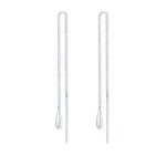 Elli - femmes pendentif d'oreilles goutte pendentif traversante basique en argent sterling 925 boucles ...