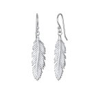 Elli - femmes pendentif d'oreilles plume boho en argent sterling 925 boucles d'oreilles 1 pieces female ...