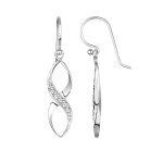 Elli - femmes pendentif d'oreilles spirale infinity dlicate avec cristaux en argent sterling 925 boucles ...