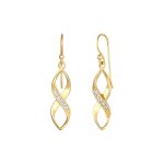 Elli - femmes pendentif d'oreilles spirale infinity dlicate avec cristaux en argent sterling 925 boucles ...