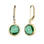 Elli premium - femmes pendentif d'oreilles styl lgant avec quartz vert en argent sterling 925 plaqu ...