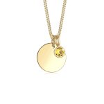 Elli - femme pendentif pierre de naissance fevrier de cristal - (925 / 1000) argent colliers 1 pieces ...