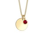 Elli - femme pendentif pierre de naissance fevrier de cristal - (925 / 1000) argent colliers 1 pieces ...