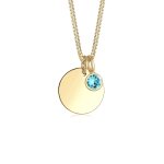 Elli - femme pendentif pierre de naissance fevrier de cristal - (925 / 1000) argent colliers 1 pieces ...