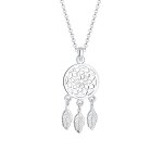 Elli - femmes pendentif plume attrapeur de rves boho en argent sterling 925 colliers 1 pieces female ...