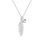 Elli - femmes pendentif plume boho avec cristal en argent sterling 925 colliers 1 pieces female