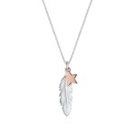 Elli - femmes pendentif plume Étoile bicolore en argent sterling 925 colliers 1 pieces female Elli - femmes pendentif plume Étoile bicolore en argent sterling 925 colliers 1 pieces female
