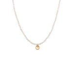 Elli premium - femmes pendentif rond avec perles de culture d'eau douce en argent sterling 925 plaqu ...