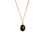 Elli - femmes pendentif solitaire basique avec onyx noir en argent sterling 925 colliers 1 pieces female ...