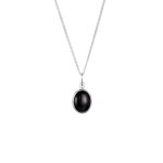 Elli - femmes pendentif solitaire basique avec onyx noir en argent sterling 925 colliers 1 pieces female ...