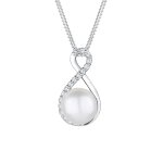 Elli premium - femme perle de culture d'eau douce symbole infinit (925 / 1000) argent colliers 1 pieces ...