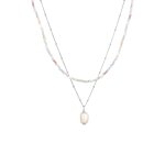 Elli - femmes perles de verre baroque couches avec perle de culture d'eau douce en argent sterling 925 ...