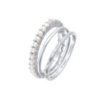 Elli - femmes pile set de 3 perles de verre en argent sterling 925 plaqué or bagues 1 pieces female Elli - femmes pile set de 3 perles de verre en argent sterling 925 plaqué or bagues 1 pieces female