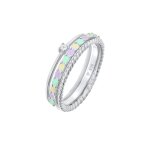Elli - femmes pile set moderne solitaire torsadé tendance multicolore avec Émail et cristal en argent ... Elli - femmes pile set moderne solitaire torsadé tendance multicolore avec Émail et cristal en argent ...