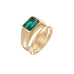 Elli premium - femmes sceau classique set de 2 avec pierre prcieuse de quartz en argent sterling 925 ...