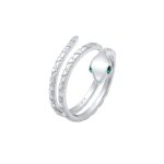 Elli - femmes serpent pinky moderne avec cristaux en argent sterling 925 plaqu or bagues 1 pieces female ...