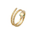 Elli - femmes serpent pinky moderne avec cristaux en argent sterling 925 plaqu or bagues 1 pieces female ...