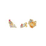 Elli premium - femmes set clous d'oreilles multicolores avec labradorite, topaze, pierre de lune en argent ... Elli premium - femmes set clous d'oreilles multicolores avec labradorite, topaze, pierre de lune en argent ...
