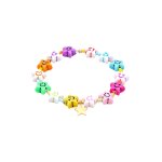 Elli - femmes avec smiling face toile multicolore en nylon avec cristal de verre en argent sterling ...