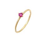 Elli premium - femmes solitaire basic avec rubis synthtique rose en or jaune 375 bagues 1 pieces female ...