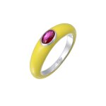 Elli - femmes solitaire ovale avec Émail orange et cristal de zirconium vert en argent sterling 925 plaqué ... Elli - femmes solitaire ovale avec Émail orange et cristal de zirconium vert en argent sterling 925 plaqué ...