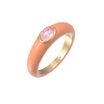 Elli - femmes solitaire ovale avec Émail orange et cristal de zirconium vert en argent sterling 925 plaqué ... Elli - femmes solitaire ovale avec Émail orange et cristal de zirconium vert en argent sterling 925 plaqué ...
