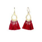 Elli - forme de goutte boho festival pompon bleu boucles d'oreilles femme (925 / 1000) argent boucles ...