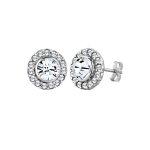 Elli - femmes clous d'oreilles royal avec cristaux blancs en argent sterling 925 boucles d'oreilles 1 ...